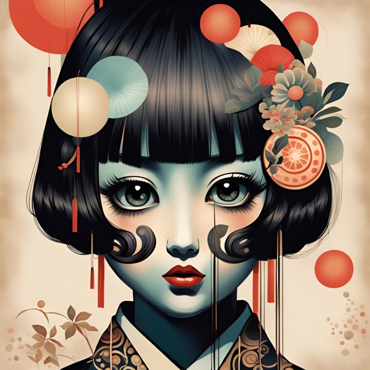 Digital Arts titled "Little Sachi" by Cbm, Original Artwork, AI generated image