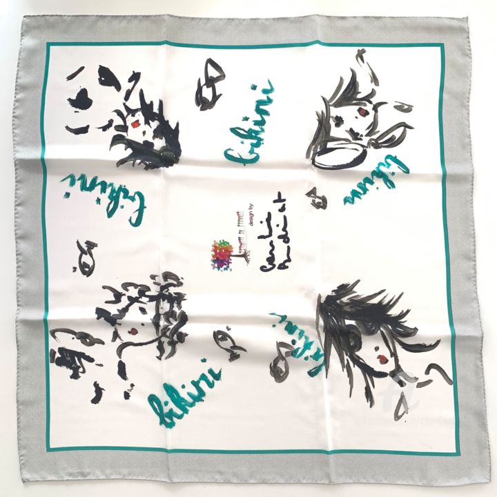 Art textile intitulée "Bikini" par Caroline Montigneaux Burdinat, Œuvre d'art originale, Tissu