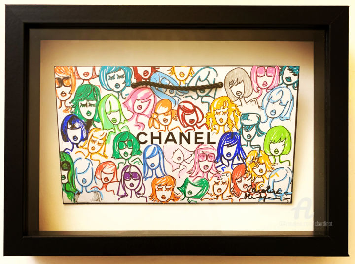 Drawing titled "Color my life" by Caroline Montigneaux Burdinat, Original Art, Marker Mounted on Cardboard