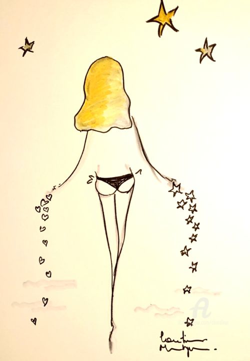 Drawing titled "⭐️" by Caroline Montigneaux Burdinat, Original Art, Acrylic