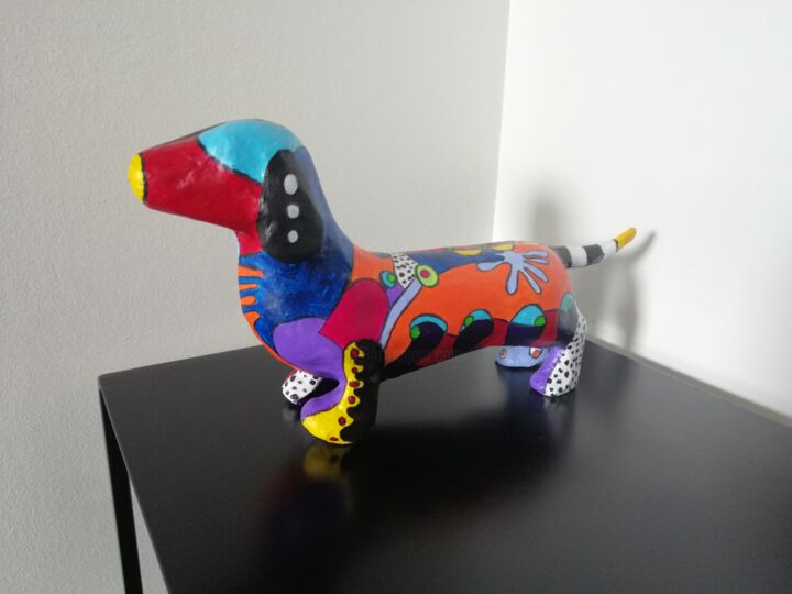 Sculpture titled "Gus" by Carole Carpier, Original Artwork, Acrylic