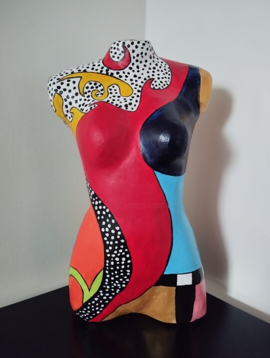 Sculpture intitulée "Milady" par Carole Carpier, Œuvre d'art originale, Acrylique