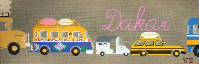 Schilderij getiteld "Dakar 2" door C Comme Cathy D Comme Domi, Origineel Kunstwerk