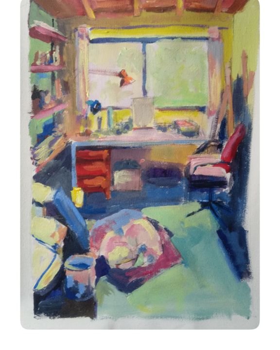 Pintura titulada "En casa" por Claudia Moskoluk, Obra de arte original, Acrílico