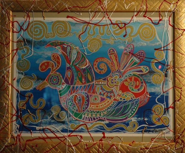 Peinture intitulée "Colombe pou notre m…" par C' Drik, Œuvre d'art originale