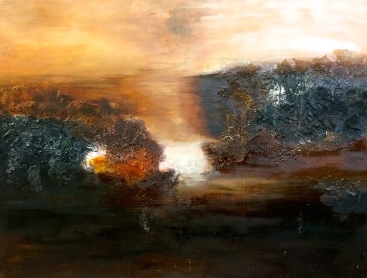 Peinture intitulée "Du paysage ou le te…" par Corinne Dubosque, Œuvre d'art originale, Huile