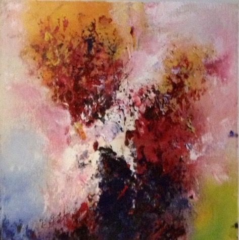 Painting titled "paysage abstrait su…" by Corinne Dubosque, Original Artwork, Oil