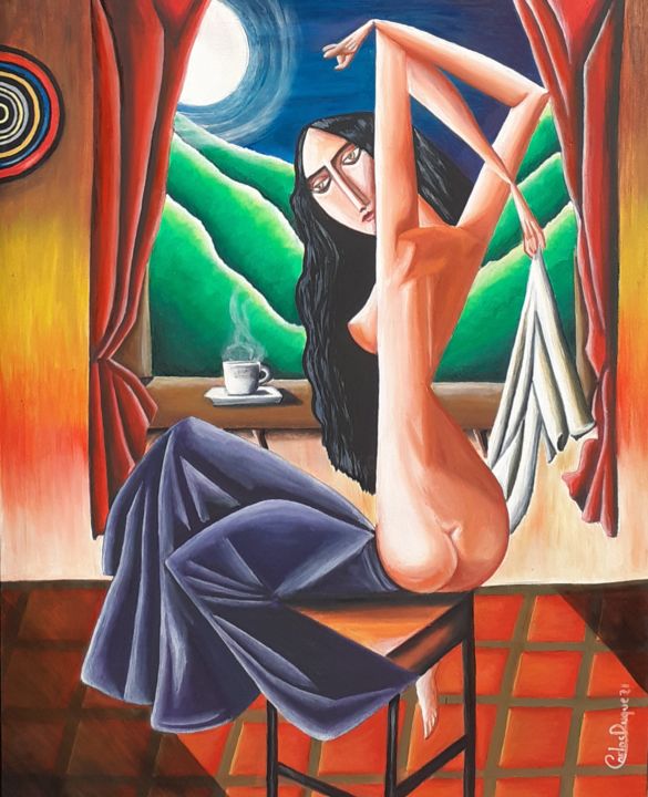 "Mujer del cafetal I…" başlıklı Tablo Carlos Duque tarafından, Orijinal sanat, Petrol