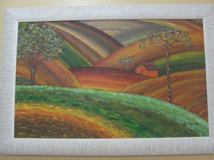 Painting titled "paisagem III" by Cé Figueiredo, Original Artwork, Acrylic