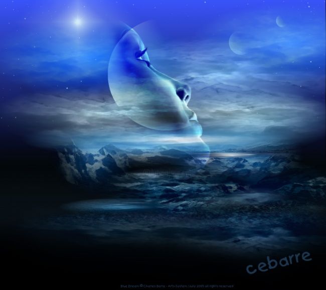 "Blue Dream" başlıklı Tablo Cebarre tarafından, Orijinal sanat, Petrol