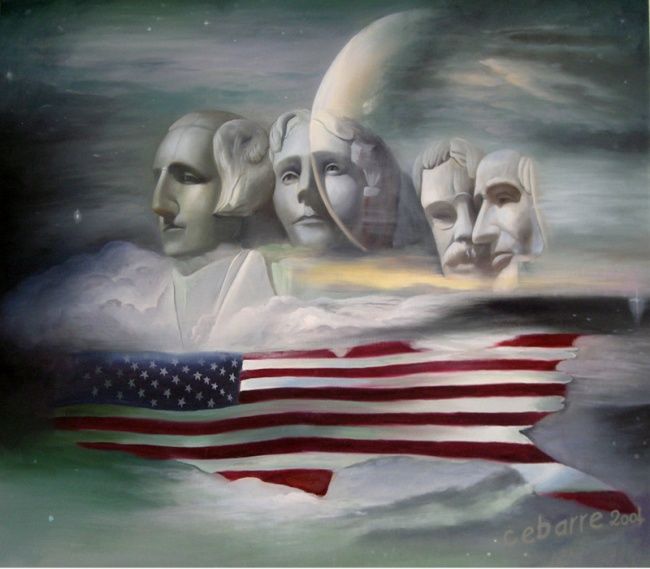 Painting titled "United Stars First…" by Cebarre, Original Artwork, Oil