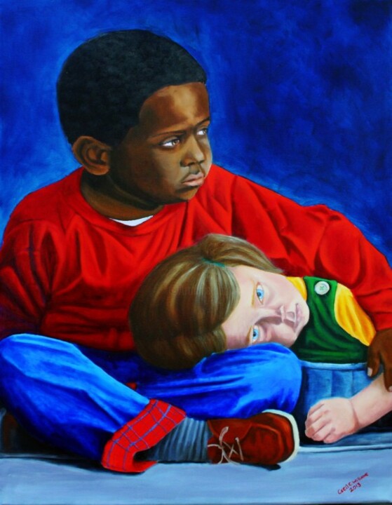 Painting titled "Children" by Cecil Williams, Original Artwork, Oil