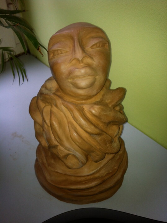 Sculpture titled "Zénitude" by Cécile Aubert, Original Artwork, Clay