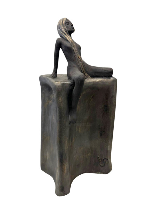 Sculpture titled "Sereine" by Cécile Cabezas, Original Artwork, Terra cotta