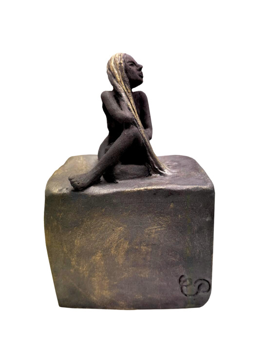 Sculpture titled "Songeuse" by Cécile Cabezas, Original Artwork, Terra cotta