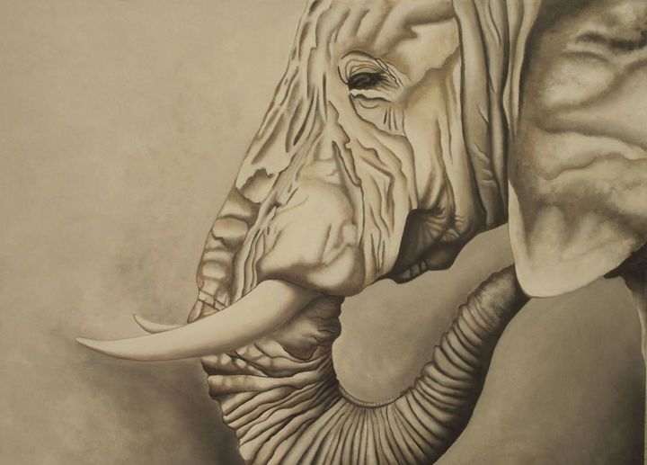 Peinture intitulée "éléphant" par Cécile Delpech, Œuvre d'art originale