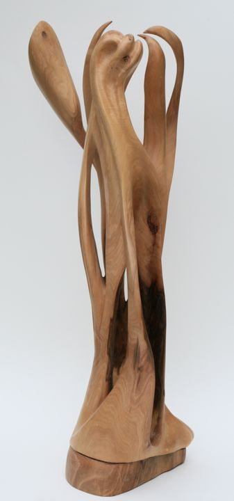 Sculpture intitulée "Intériorité Déployée" par Cécile Devezeaux De Lavergne, Œuvre d'art originale, Bois