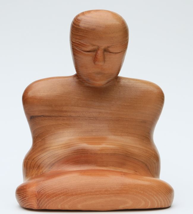 Sculpture titled "Bouddha" by Cécile Devezeaux De Lavergne, Original Artwork, Wood