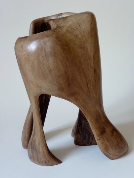 Sculpture intitulée "Keep Going" par Cécile Devezeaux De Lavergne, Œuvre d'art originale, Bois