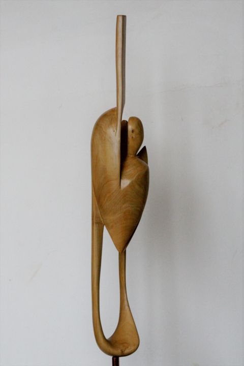 Sculpture titled "Le Temps" by Cécile Devezeaux De Lavergne, Original Artwork, Wood