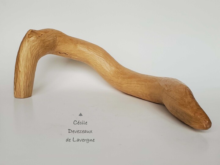 Sculpture intitulée "Down" par Cécile Devezeaux De Lavergne, Œuvre d'art originale, Bois