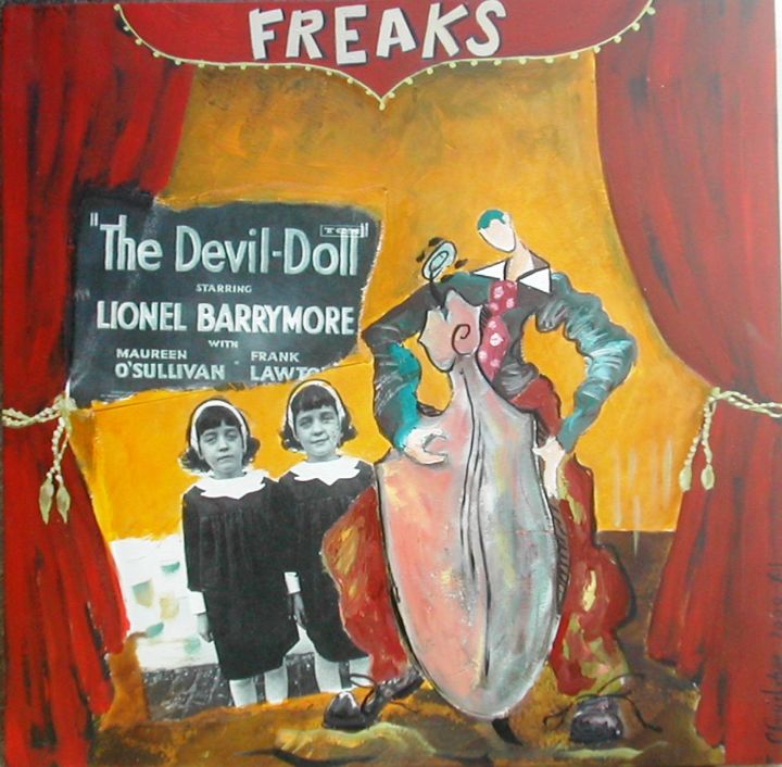 Painting titled "Freaks" by Cecile Guicheteau, Original Artwork, Oil