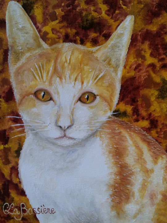 Peinture intitulée "le-chat-tigrou-002.…" par Cécile Labossière, Œuvre d'art originale, Huile