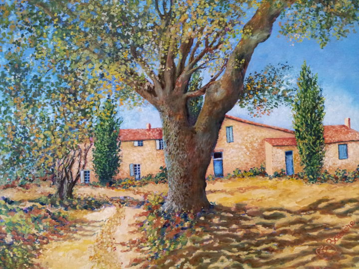 Painting titled "Bastide des Jourdan…" by Cécile Labossière, Original Artwork