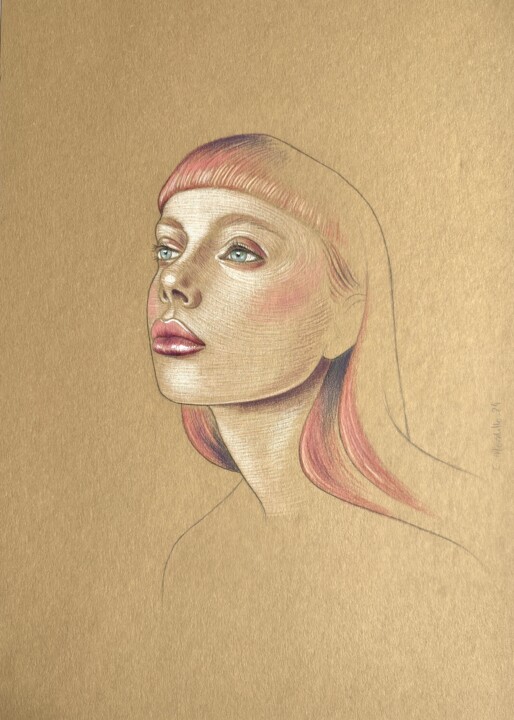 Rysunek zatytułowany „Ginger3” autorstwa Cécile Mordillo, Oryginalna praca, Ołówek