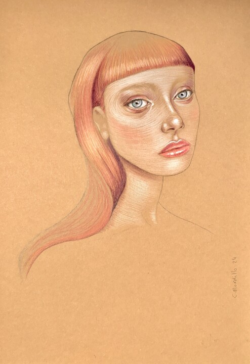 Dibujo titulada "Ginger4" por Cécile Mordillo, Obra de arte original, Lápiz