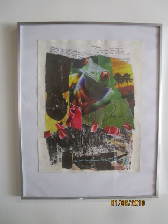 Collages intitulée "Composition grenoui…" par Cécile Pleignet-Bang Alias "Cicil Blini", Œuvre d'art originale, Papier