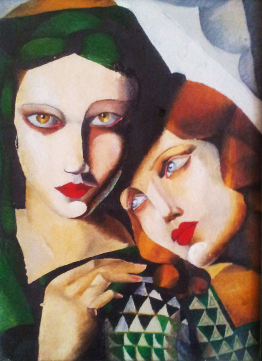 Painting titled "hommage-a-tamara-32…" by Cécile Vert-Pré, Original Artwork