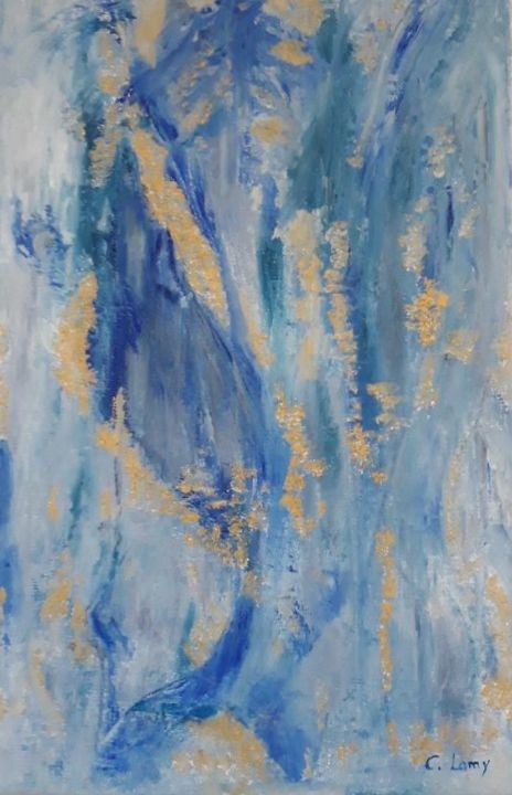 绘画 标题为“Dauphin bleu” 由Cécile Augy Lamy, 原创艺术品, 油