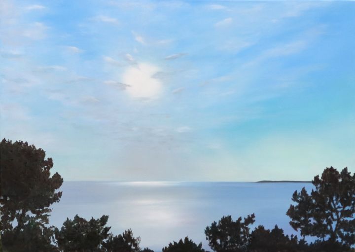 Painting titled "JUSTE AVANT LA DUNE" by Cécile Delaveau, Original Art, Oil