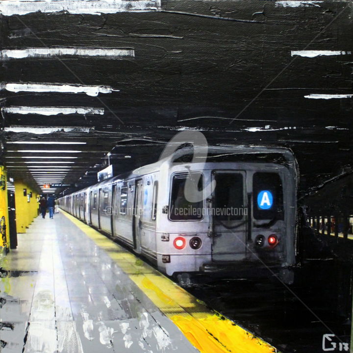 绘画 标题为“NY A Line” 由Cecile Gonne Victoria, 原创艺术品