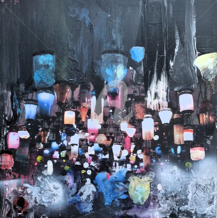 Schilderij getiteld "Rêve de Lumières de…" door Cecile Gonne Victoria, Origineel Kunstwerk, Acryl