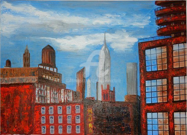 Peinture intitulée "New York 2011 2" par Cecile Gonne Victoria, Œuvre d'art originale, Huile