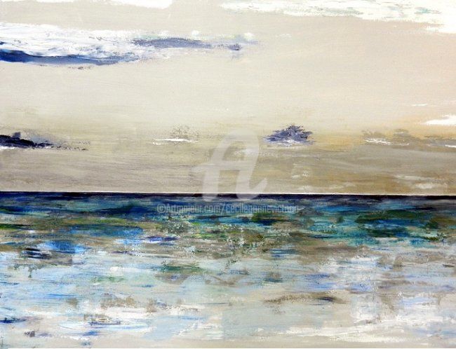 Painting titled "Horizon1" by Cecile Gonne Victoria, Original Artwork