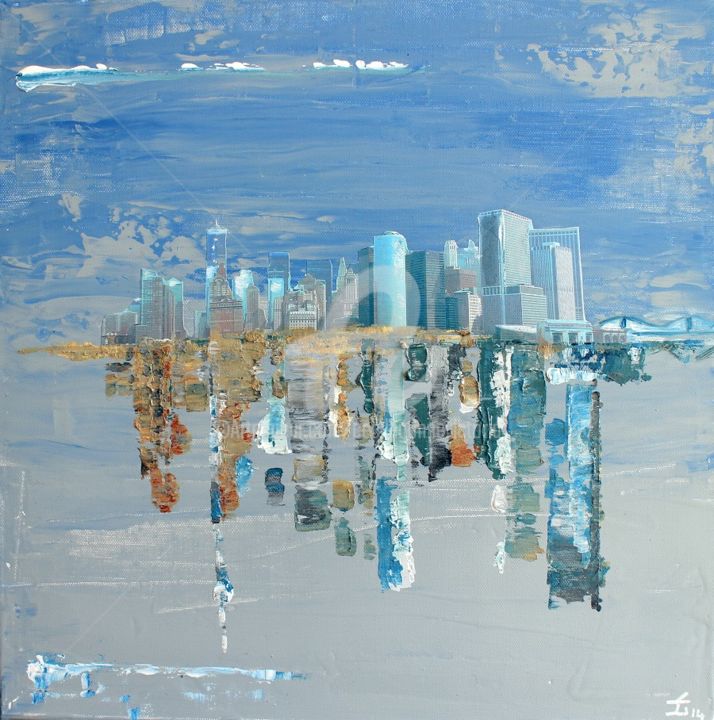 Painting titled "manhattansud4.jpg" by Cecile Gonne Victoria, Original Artwork, Oil