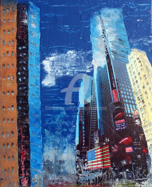 제목이 "Manhattan 5"인 미술작품 Cecile Gonne Victoria로, 원작, 기름