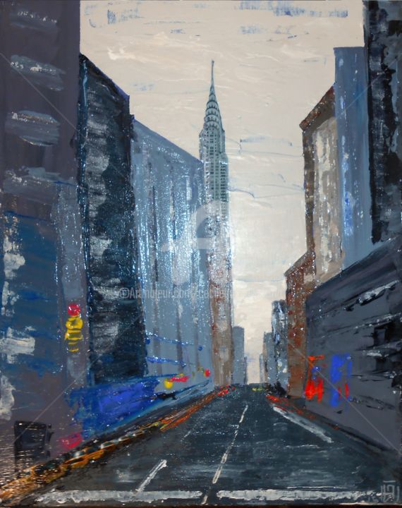 Peinture intitulée "Manhattan perspecti…" par Cecile Gonne Victoria, Œuvre d'art originale
