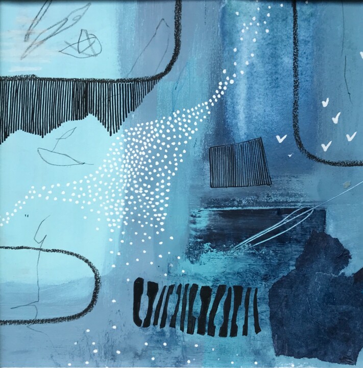 「Aqua #6」というタイトルの絵画 Cécile Trousseによって, オリジナルのアートワーク, アクリル