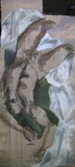 Peinture intitulée "la chute" par Cecil Grange, Œuvre d'art originale
