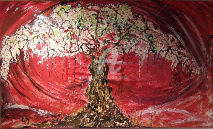 Peinture intitulée "100x60x4 arbre-en-f…" par Cécilia Crivelli, Œuvre d'art originale, Acrylique