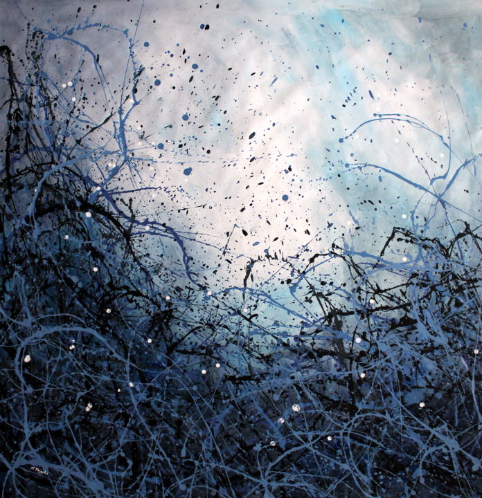 Картина под названием "Winter Blues #7 - L…" - Cecilia Frigati, Подлинное произведение искусства, Акрил