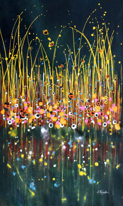 Painting titled ""Technicolor Dream"…" by Cecilia Frigati, Original Artwork, Acrylic