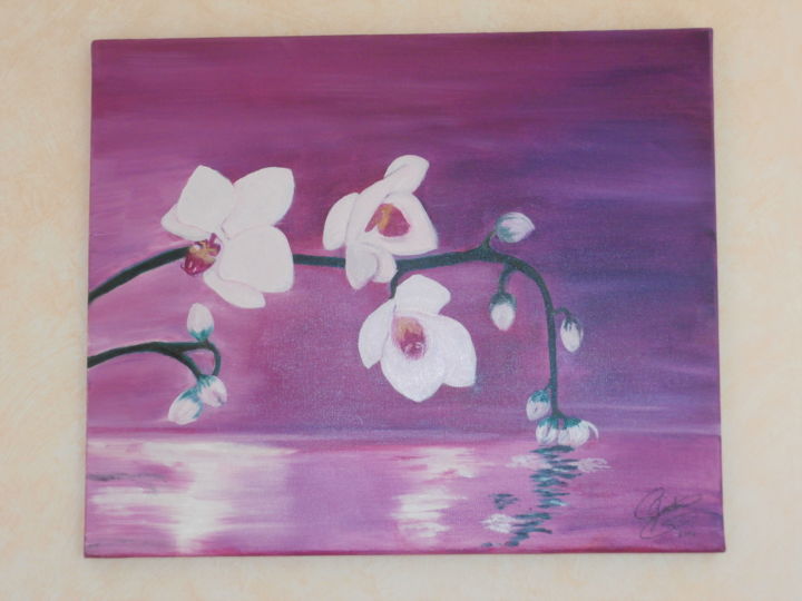 Painting titled "orchidee.jpg" by Cécilia Godeneche, Original Artwork