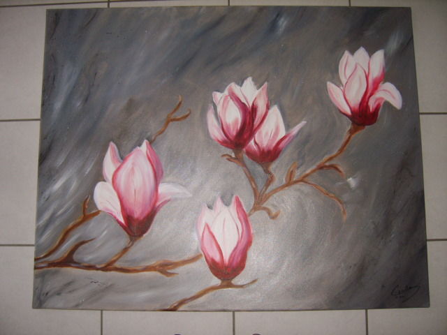 Malerei mit dem Titel "les-magnolias.jpg" von Cécilia Godeneche, Original-Kunstwerk