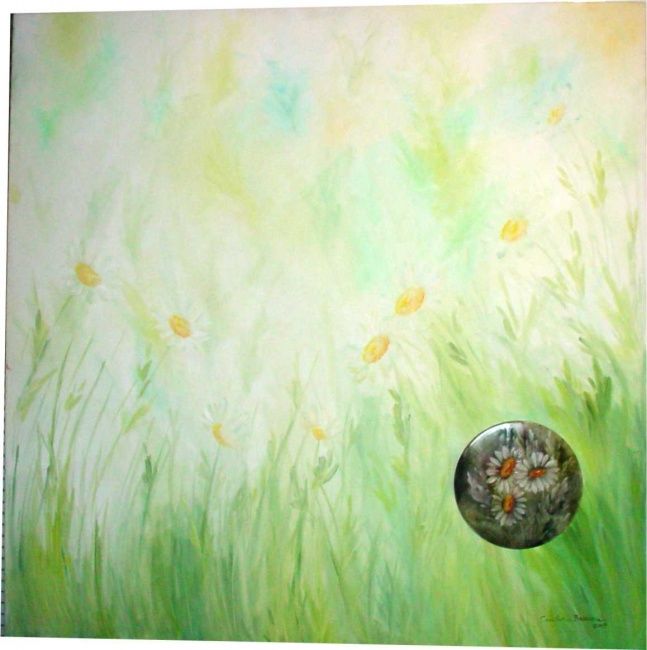 Pintura intitulada "flores do campo" por Cecilia Barrera Ciça, Obras de arte originais