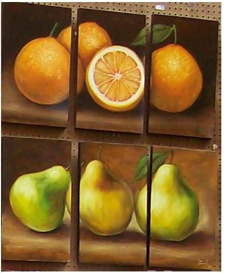 Pintura intitulada "Peras O Naranjas" por C Ceballos, Obras de arte originais, Óleo